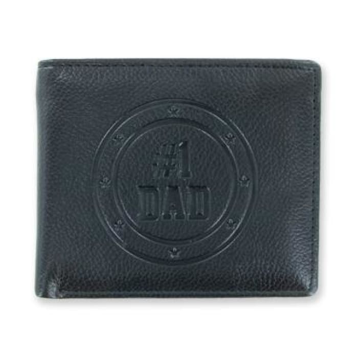 #1 Dad Embossed Wallet – Classic Black