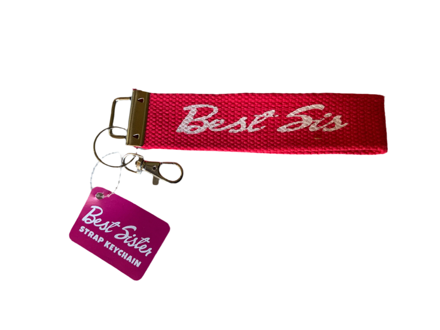 Best Sis Strap Keychain – Fabric Loop Style