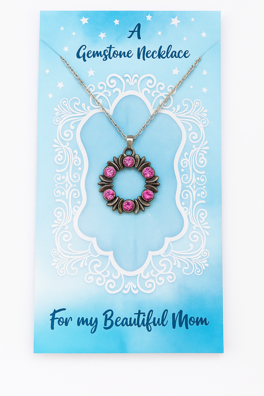 "For My Beautiful Mom" Gemstone Necklace