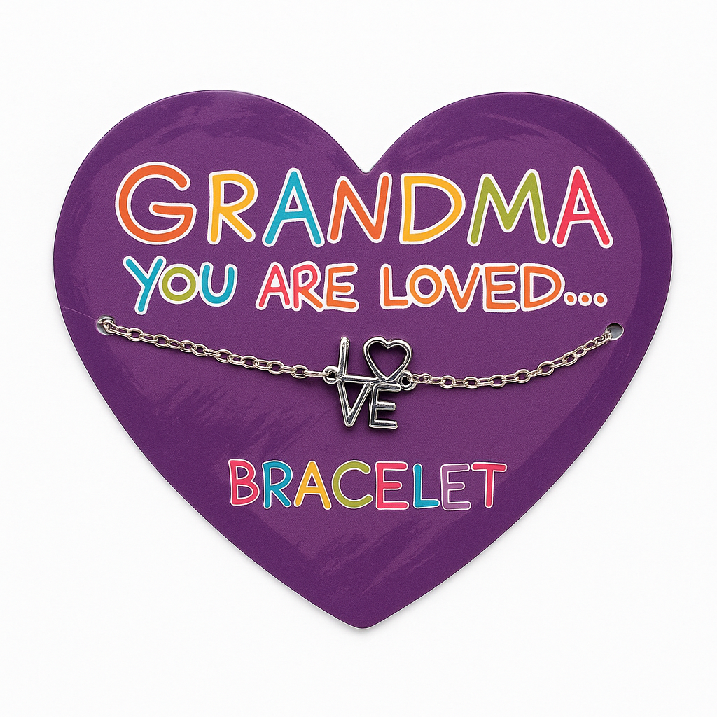 Grandma "You Are Loved" LOVE Bracelet – Heart Card Packaging