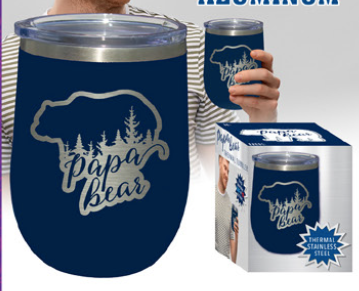 Papa Bear Thermal Tumbler – 12oz Stainless Steel