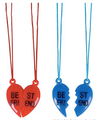 👯 Best Friend Heart Necklace (2pc Set)