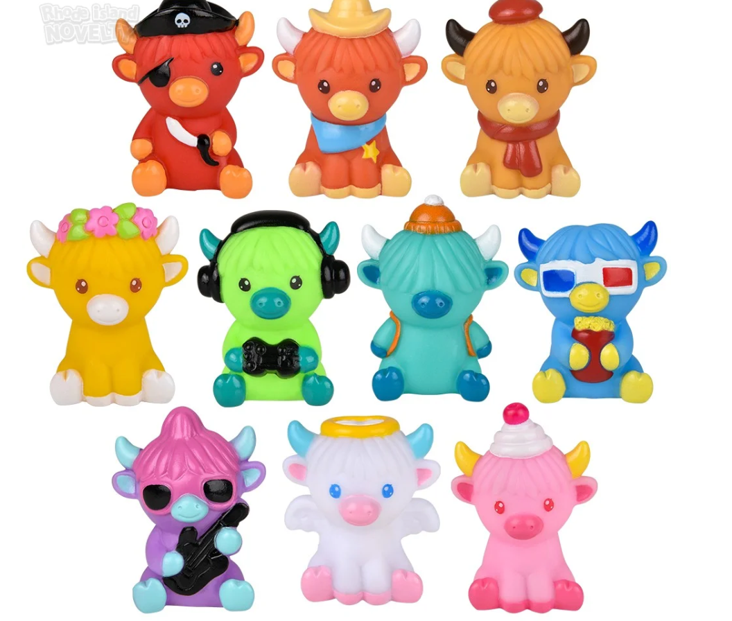 Mini Rubber Highland Cow – Assorted Styles