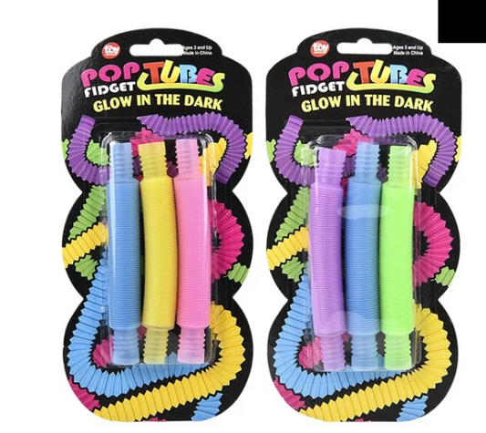 Glow-in-the-Dark Pop Fidget Tubes β 3-Pack