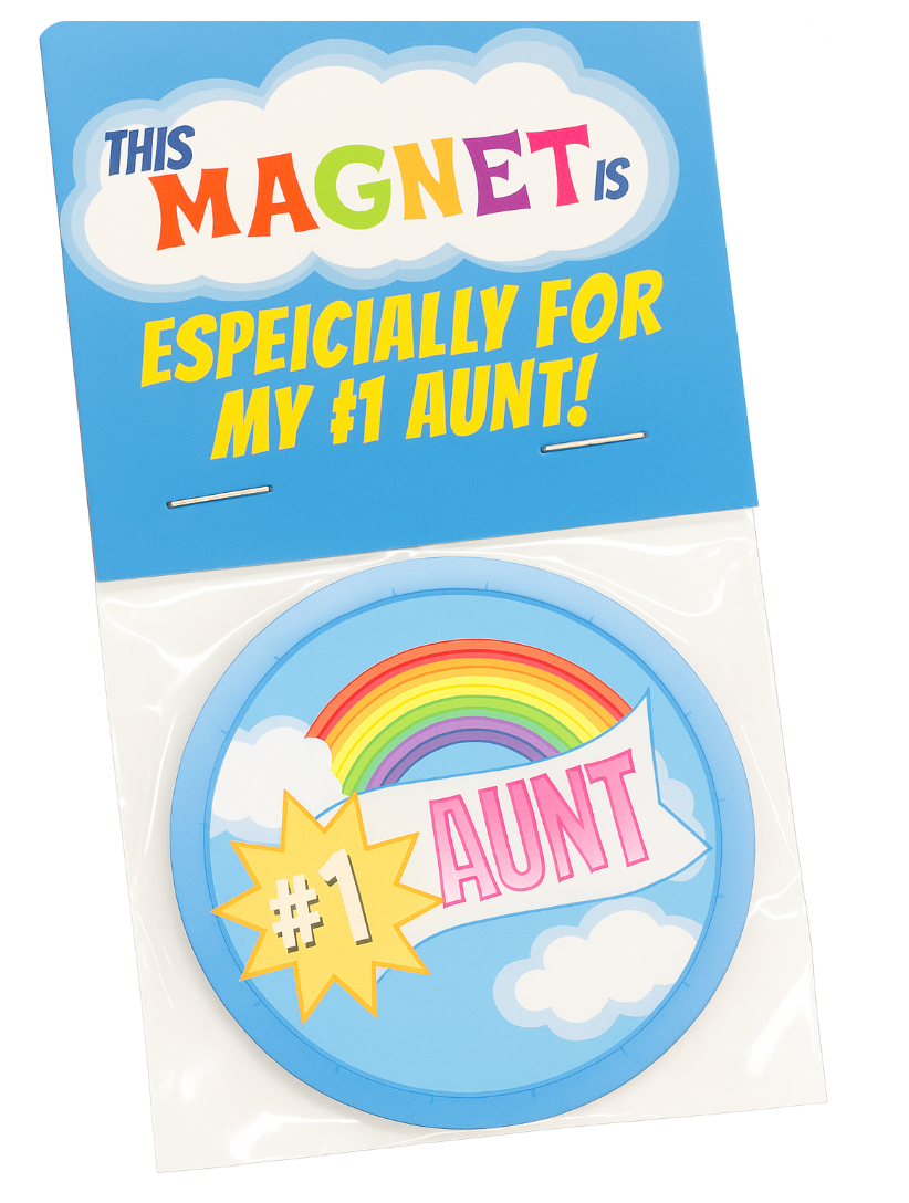 #1 Aunt Rainbow Magnet 3"