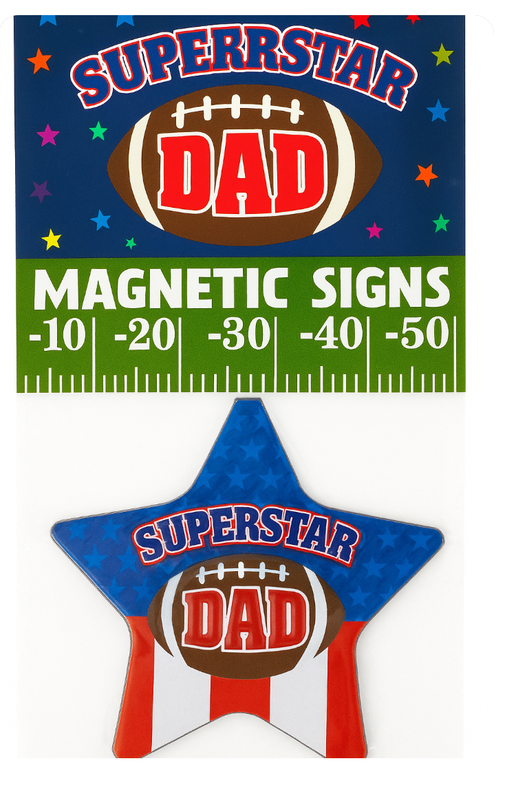 Superstar Dad Football Magnet (3")
