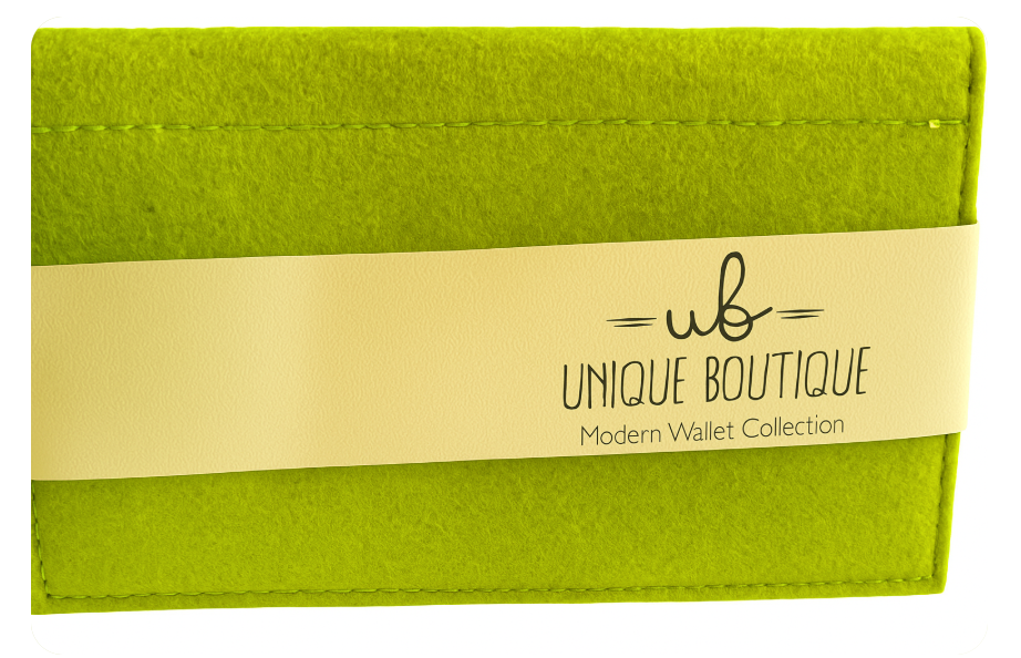 Felt Wallet LIME GREEN – with Snap Closure