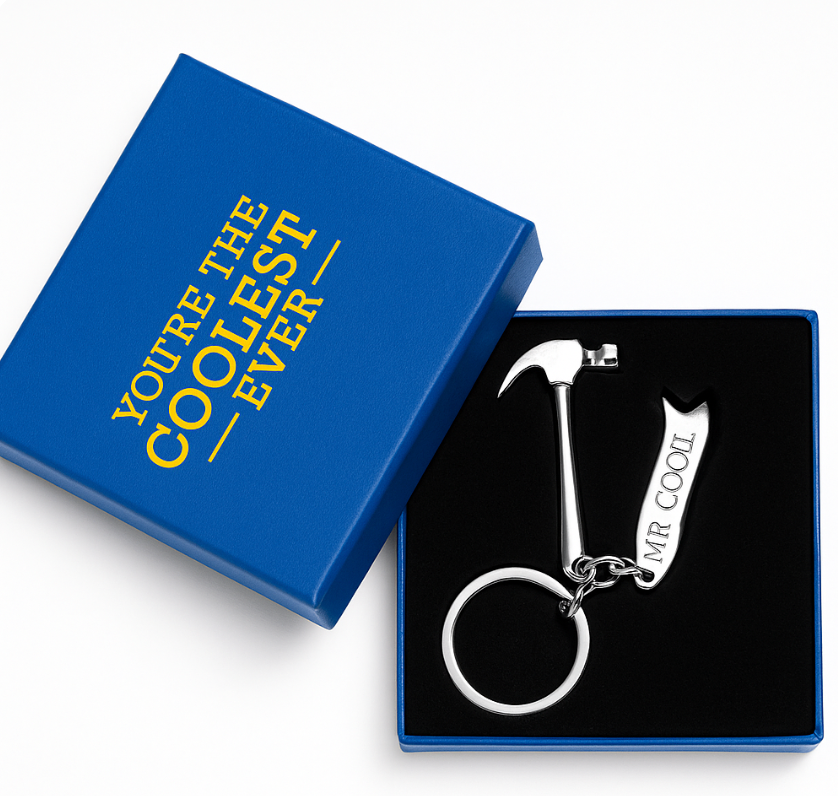 "Mr. Cool" Hammer Keychain Gift Box