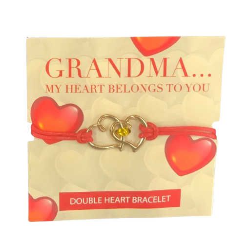 Grandma Double Heart Bracelet
