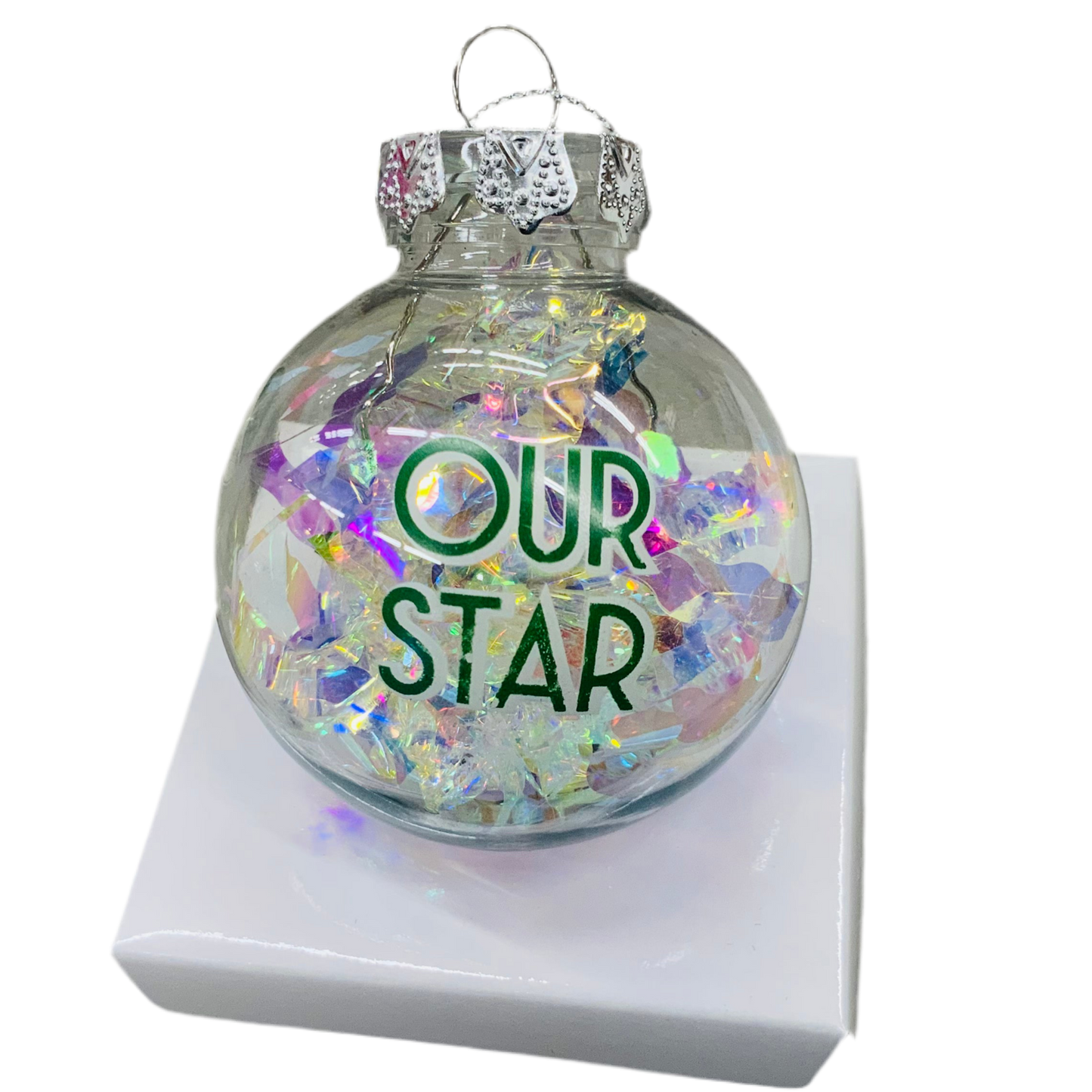 ⭐ “Dad” Iridescent Star Ornament