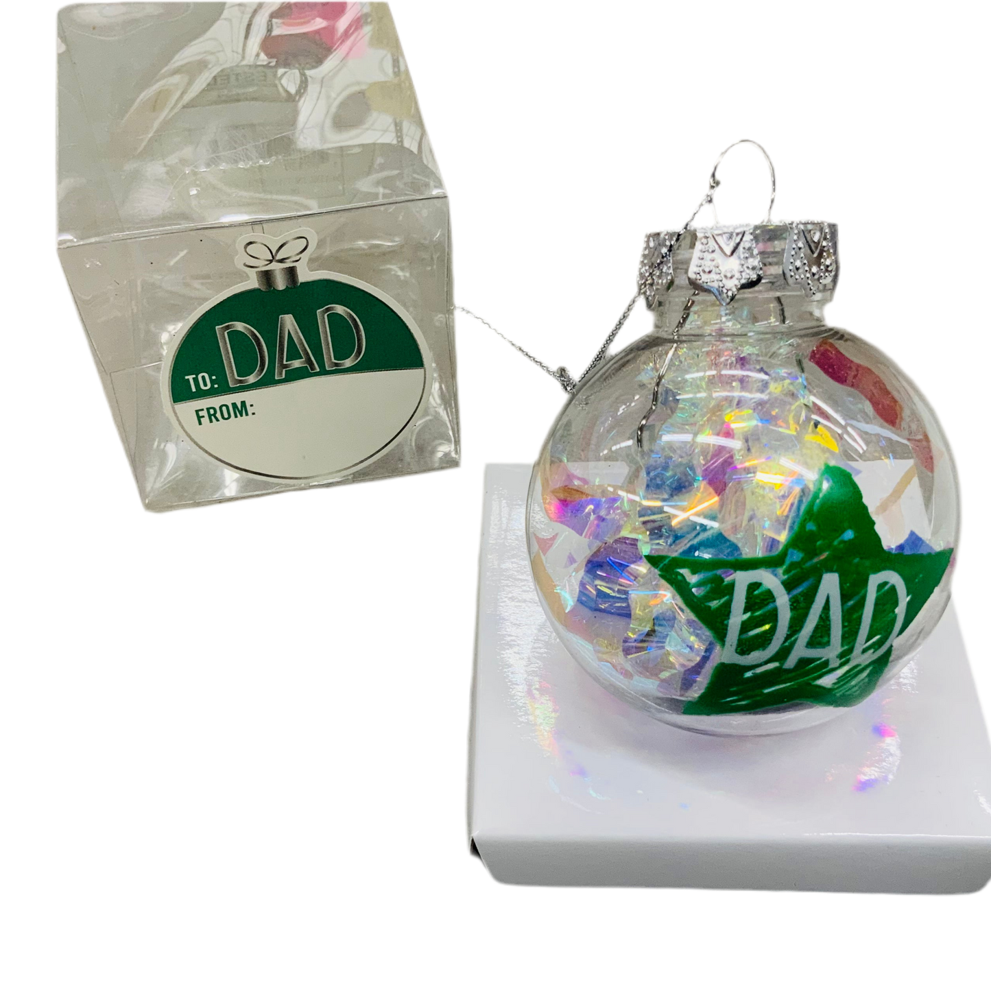 ⭐ “Dad” Iridescent Star Ornament