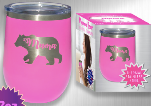 Mama Bear Thermal Tumbler – 12oz Stainless Steel