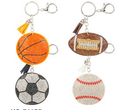 Bling Sports Ball Keychain