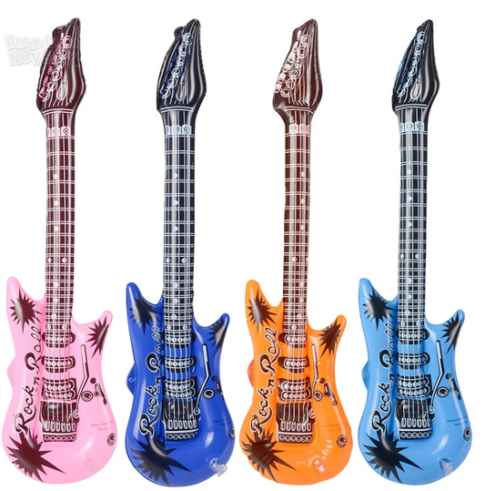 24" Inflatable Rock Guitar – Assorted Colors
