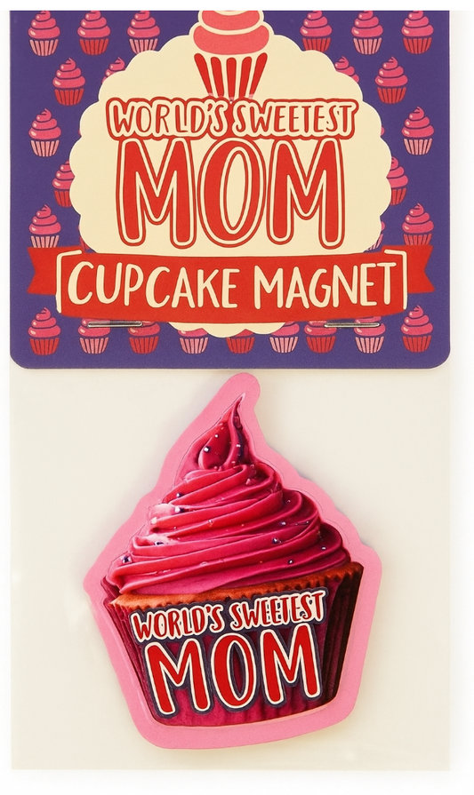 Cupcake Magnet – World’s Sweetest Mom 3"