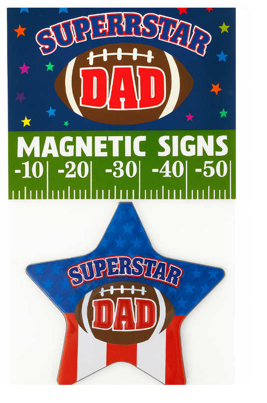 Superstar Dad Football Magnet (3")