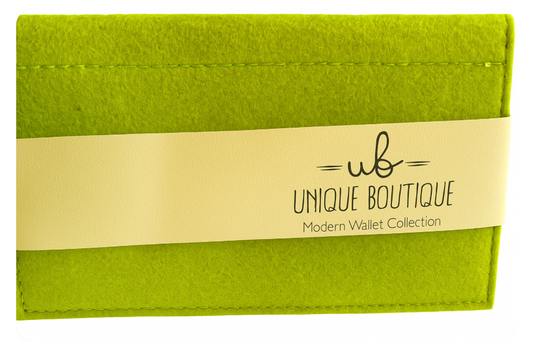 Felt Wallet LIME GREEN –  with Snap Closure