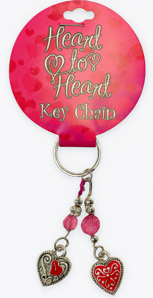 🩷 Heart to Heart Keychain – Double Charm