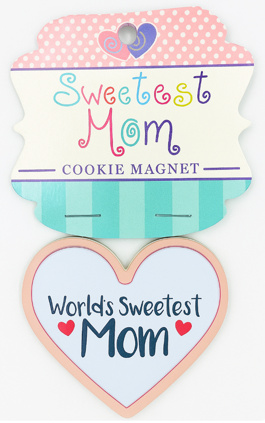 World's Sweetest Mom Heart Magnet (3")