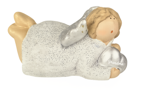Grandma Angel Holding Heart – Ceramic Figurine