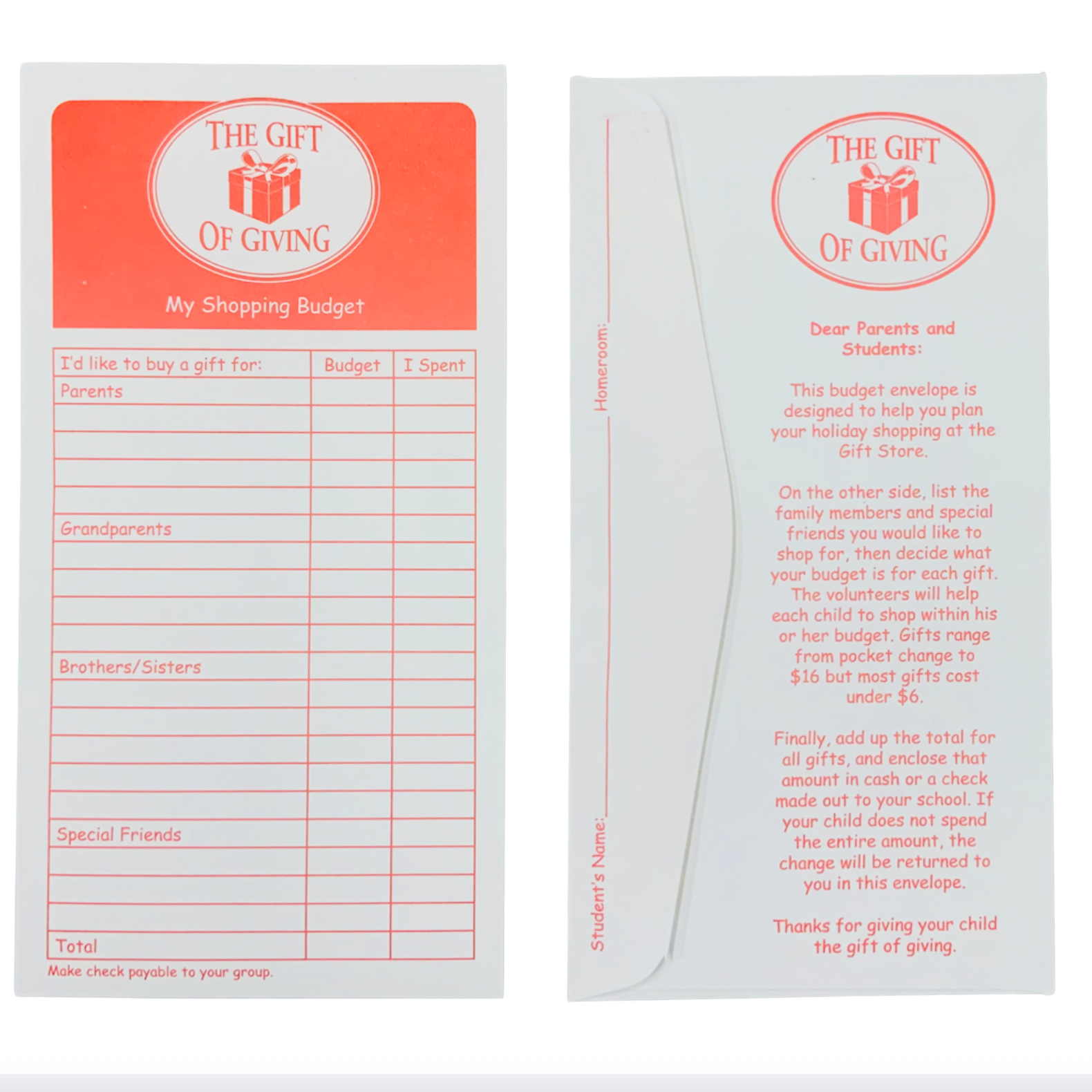 Budget Envelope Holiday Shop Extras budget-envelope-holiday-shop-extras