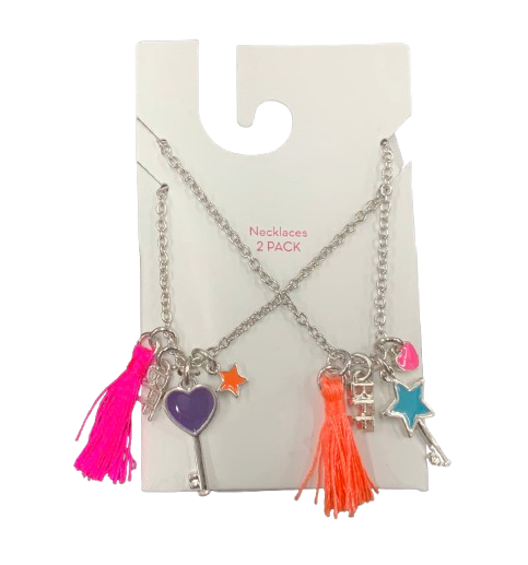 2-Pack Charm Key & Star Necklaces – Share the Style!