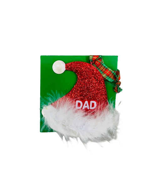 3.5" Dad Santa Hat Ornament